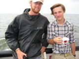 Tom and I on the Ferry back to Kampala.