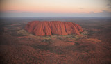 Uluru from above at dusk