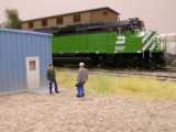 Just a chat in front of the yard office.