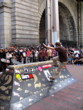 skateboard on wrong side of ramp