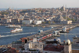View from Galata Tower to the blue mosque and Ayasofya