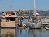 Alcatraz through the Boats