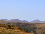 Scafell group and Great Gable on the horizon, Pavey Ark and High Raise slightly in front - from White Side