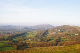 Colwall left hand centre, with separate settlement of Evendine below it and isolated large houses on slopes of the hills right