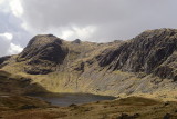 Harrison Stickle and Pavey Ark with Jacks rake visible above Stickle Tarn