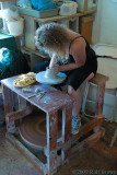 Turning pottery