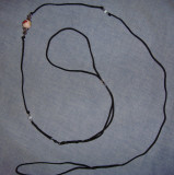 Lead 12- Black Cord with Pink Ceramic floral bead