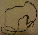 Lead 19- Black cord with blue ceramic beads