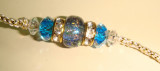 Blue Lampwork beads and accents with rondells detail