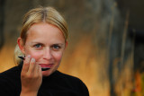 Sandra mitt i maten.