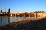 A late 229 crosses the TN river in the last rays of light   