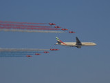 Emirates 777 with the Red Arrows Dubai Air Show 2007.JPG