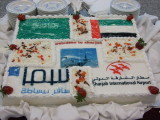 0959 15th November 07 Sama inaugural flight celebration cake at Sharjah Airport.JPG