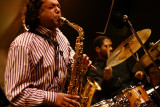 Rudresh Mahanthappa (sax), Damon Reid (drums)