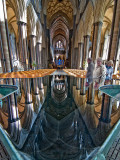 Font and nave, Salisbury Cathedral