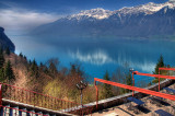 Terrace and lake, Giessbach