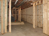 Basement renovation after framing