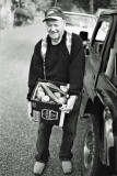 Bud Fisher With Box Of Great Apples And Squash