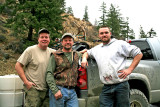 Three Hunters At Ardenvoir Store With Their Bucks