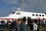 Disembarking from the Express Pelican at Noro