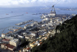 Cable car on the western slope of the Rock of Gibraltar