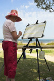 Artist working at Ricketts Point