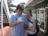 Checking out photos