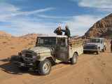 The three of us traveled in the back on the Toyota -- it was cold!