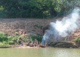 Children on riverbank