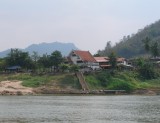 Village on riverbank