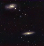 Messier 66 and 65, Two Galaxies in Leo