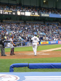 Johnny Damon cleaning his cleats