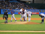 End of a conference on the mound