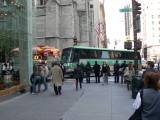 Bus almost wiped out hot dog stand