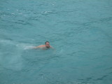jumped off cliff, great swim!