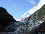 Franz Josef Glacier from Waiho riverbed, Franz Josef