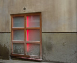Red light in a window