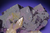 (MN24) Fluorite covered with drusy quartz with calcite, Denton Mine, Cave-In-Rock, IL