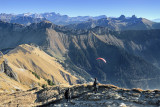 Hikers and Paraglider