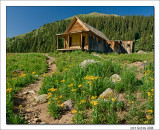 Cabin and Wildflowers, Animas Fork Ghost Town