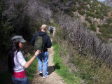 Trekking through burnt valley