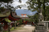 View towards O-torii gate through Itsukushima Shrine 1