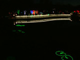 The bridge and lily pads outlined in lights!