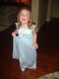 so excited to wear her new cinderella nightgown!