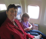 Patti & Astrid before take off in Portland