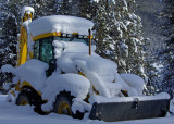 JCB in deep snow