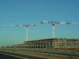 cranes on highway