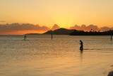 Diamond Head from Maunalua Bay - Trying his luck at sunset