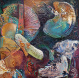 NRich: painting on canvas :Tidepool Treasures: 48x48