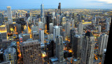 Sky view of city from 96th.-floor window of John Hancock Center